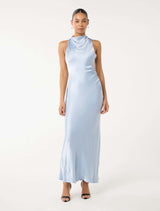 Michelle Open Back Satin Maxi Dress Forever New