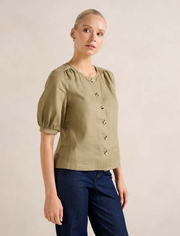 Riley Button Front Top Forever New