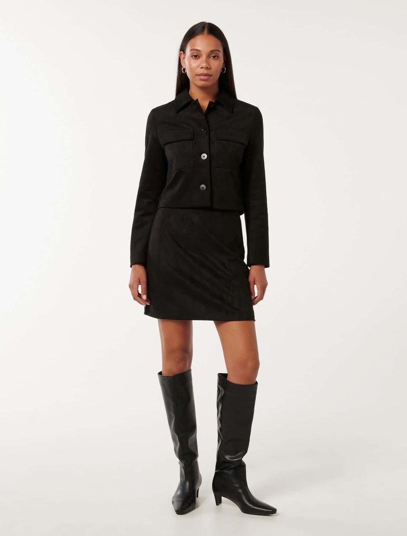 Joslyn Vegan Suede Mini Skirt