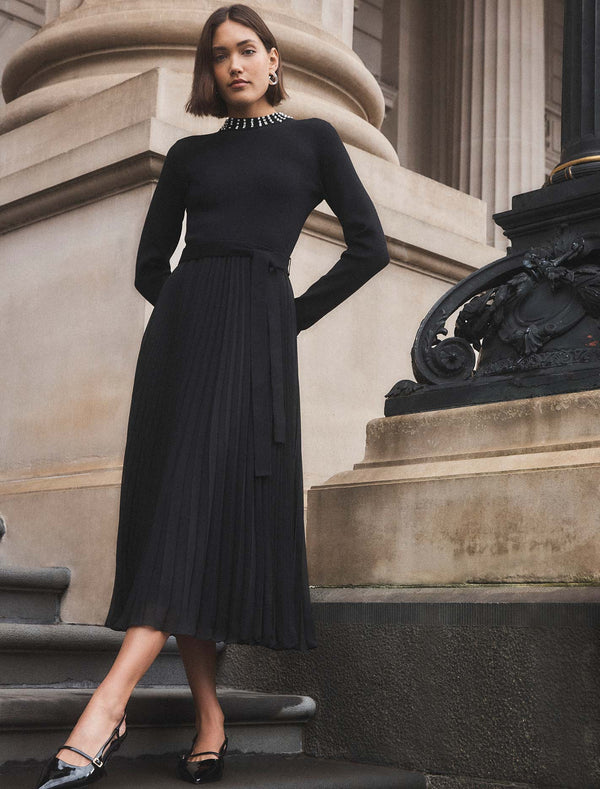 Giana Embellished Pleat Dress Forever New