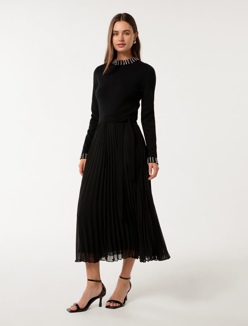 Giana Embellished Pleat Dress Forever New