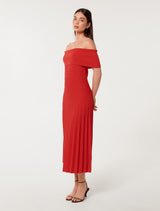 Skye Bardot Knit Midi Dress Forever New