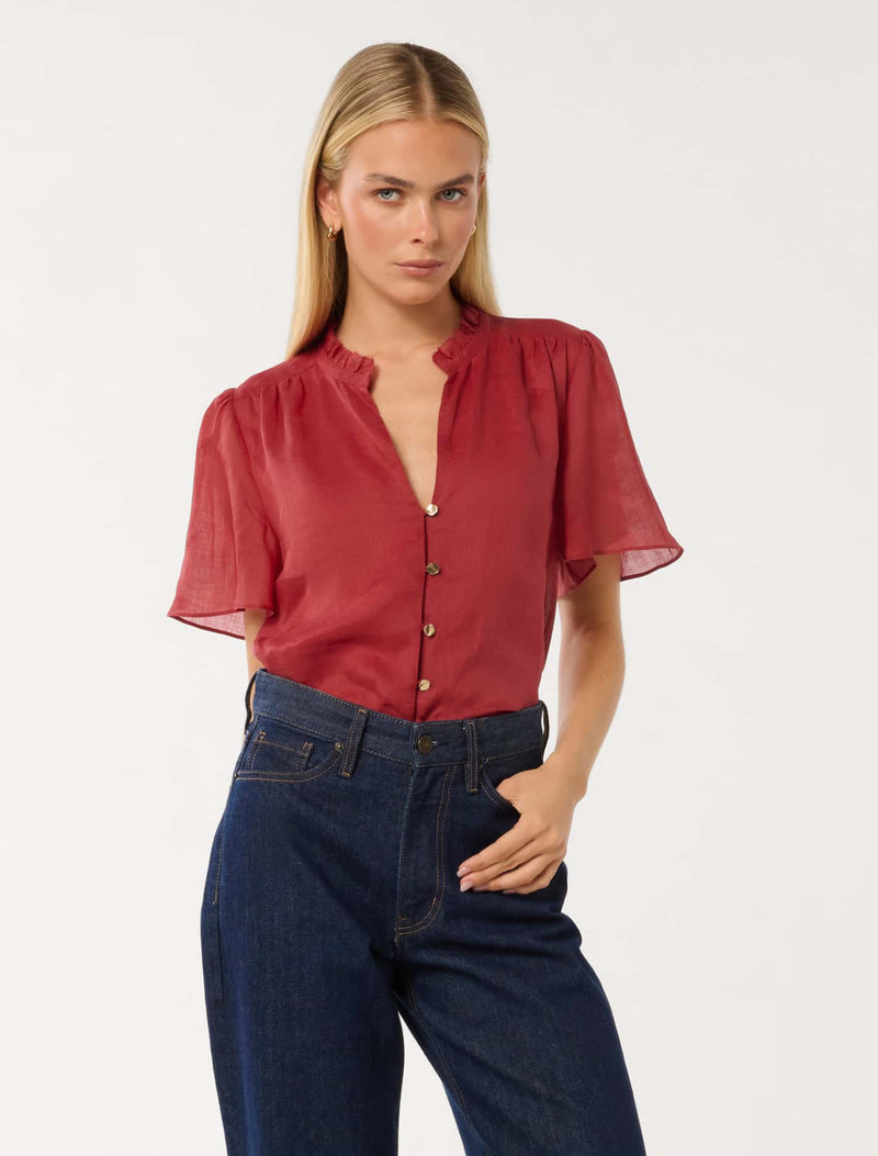 Madison Flute Sleeve Blouse Forever New