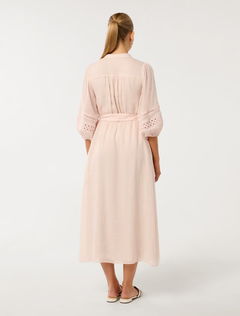 Rebecca Belted Trim Midi Dress