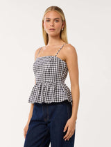 Tayah Tie Back Peplum Top Forever New