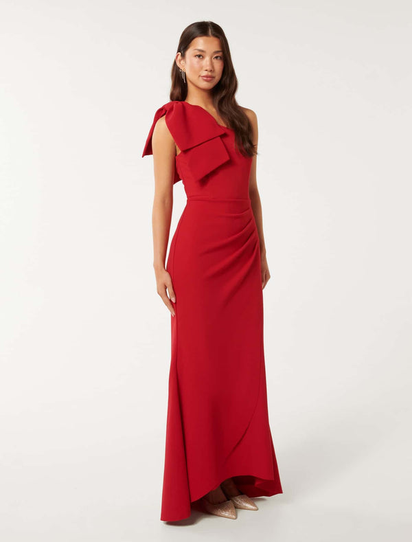 Lisa One Shoulder Bow Dress Forever New