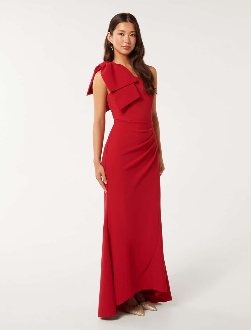 Lisa One Shoulder Bow Dress Forever New