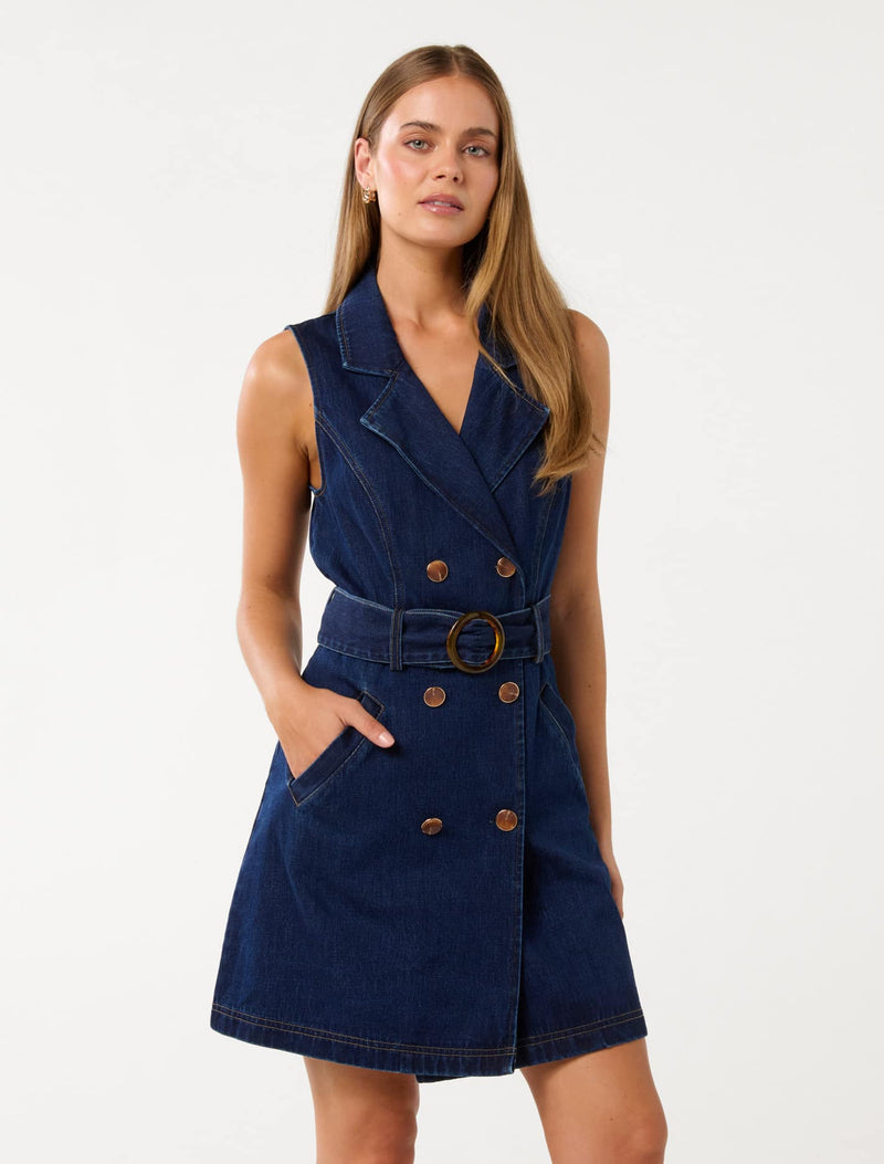 Lizzie Denim Blazer Dress Forever New