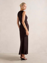 Ava Draped Satin Maxi Dress Forever New