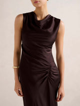 Ava Draped Satin Maxi Dress Forever New