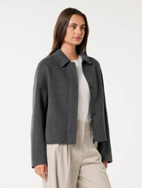Eden Zip Through Felled Jacket Forever New
