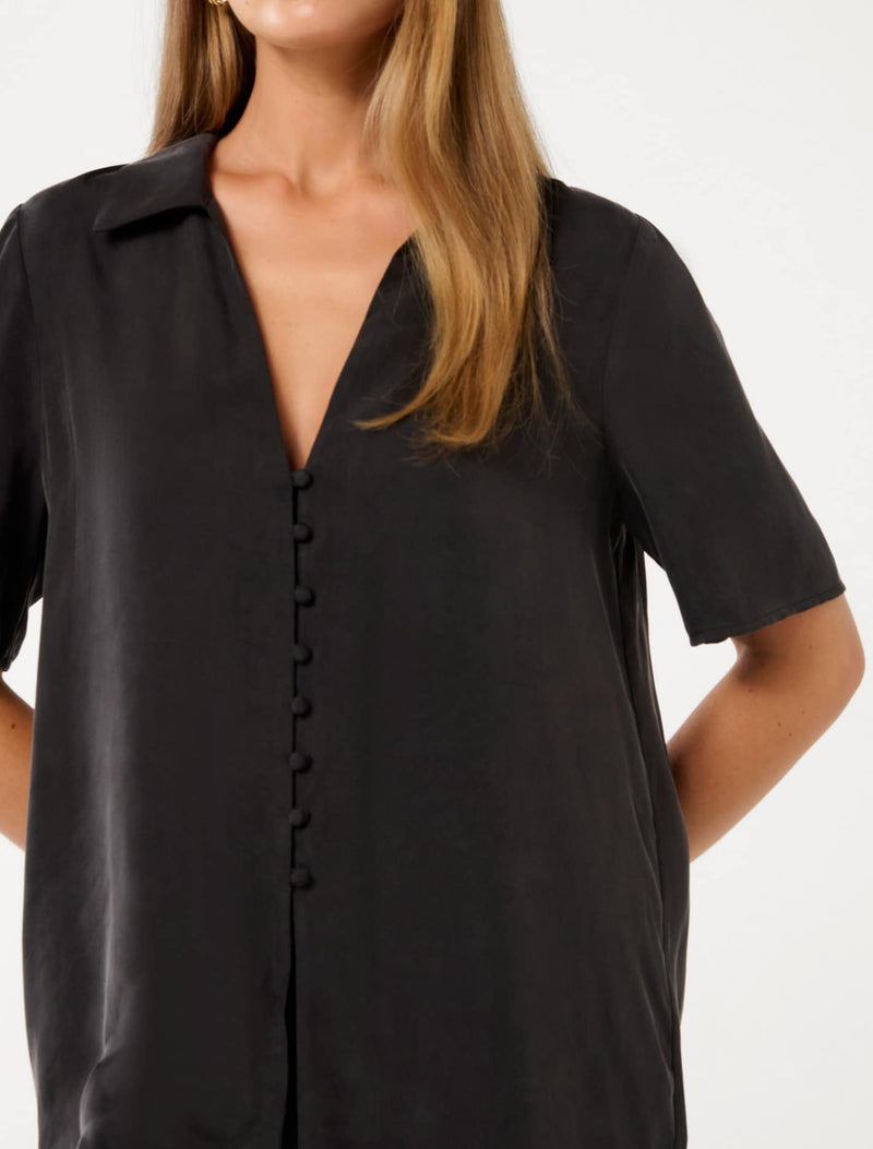 Bella Cupro Button Front Shirt Forever New