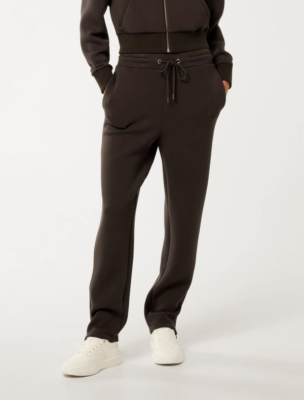 Linda Tapered Leg Track Pants Dark Chocolate Forever New