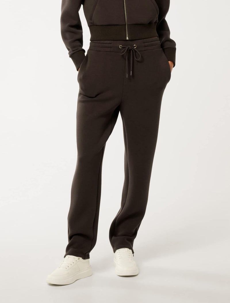 Linda Tapered Leg Track Pants Dark Chocolate Forever New