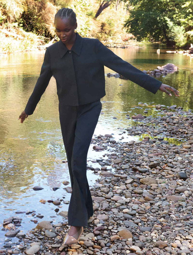 Carson Twill Crop Jacket Forever New