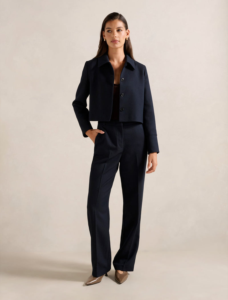 Carson Twill Crop Jacket Forever New