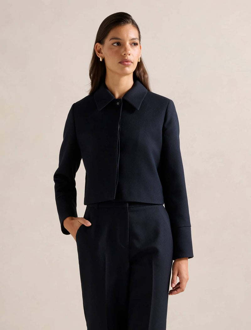 Carson Twill Crop Jacket Forever New