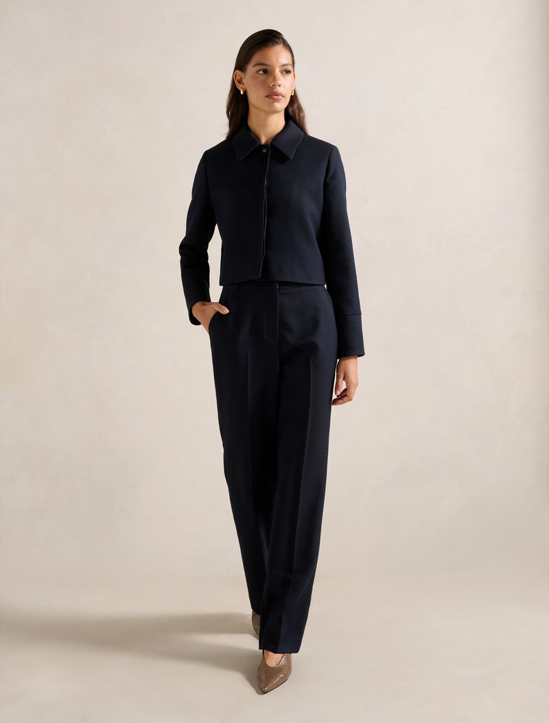 Carson Twill Crop Jacket Forever New