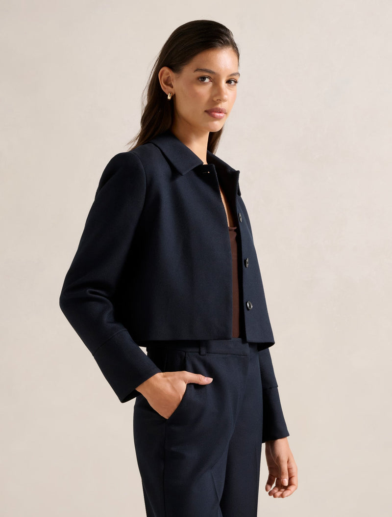 Carson Twill Crop Jacket Forever New
