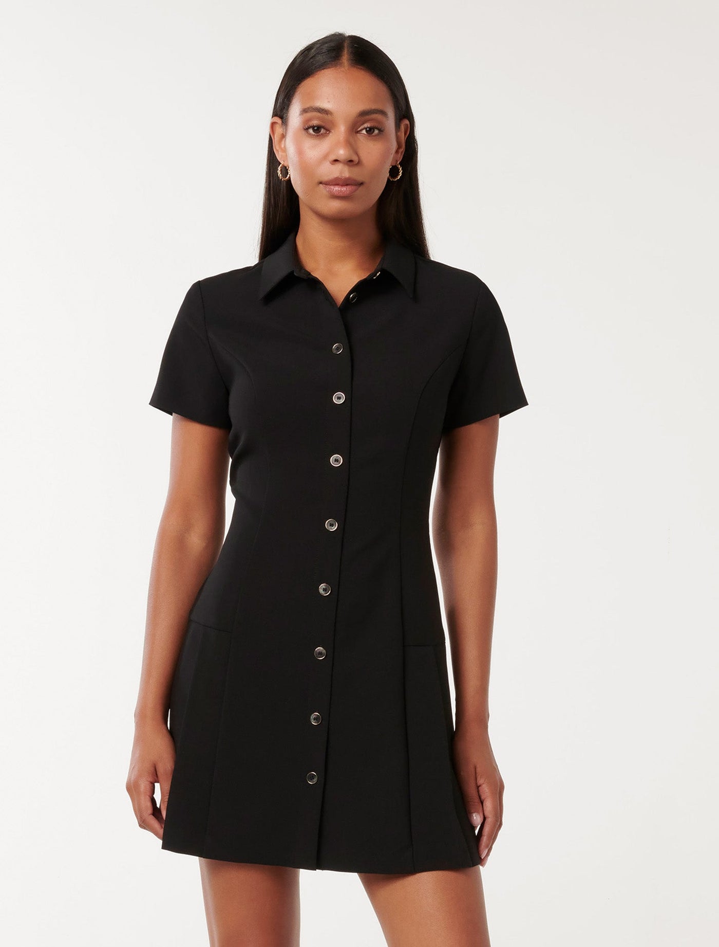 ワンピース ETMON Slip Button Point Dress, Black 15-08-