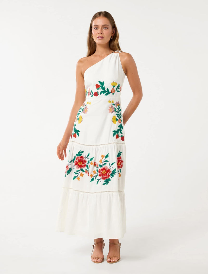 Ollie One Shoulder Maxi Dress Livia Floral Forever New