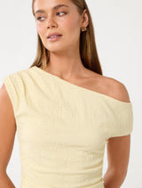 Hallie Ruched Tipped Shoulder Top Forever New