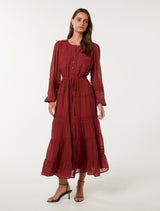 Frankie Lace Trim Dress Red Dahlia Forever New