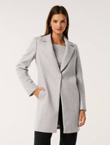 Cassie Single Breasted Coatigan Soft Grey Marle Forever New