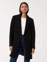 Cassie Petite Single Breasted Coatigan Black Forever New