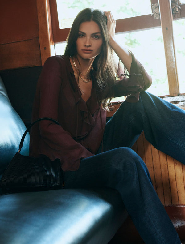 Alix Sheer Ruffle Blouse Forever New