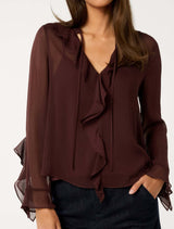 Alix Sheer Ruffle Blouse Forever New