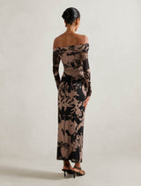 Minnie Petite Mesh Bardot Midi Dress Forever New