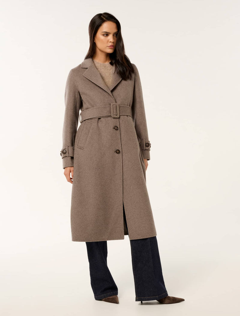 Olivia Felled Coat Chestnut Marle Forever New