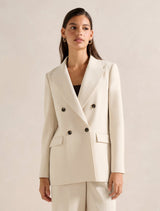 Oaklyn Oversized Blazer Oat Milk Suit Forever New