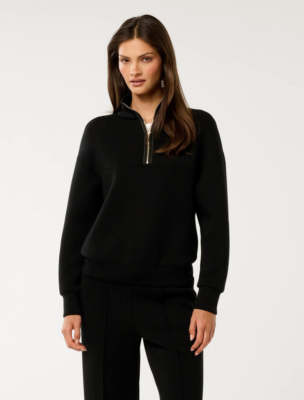 Lya Lounge Satin Trim Jumper Black Forever New