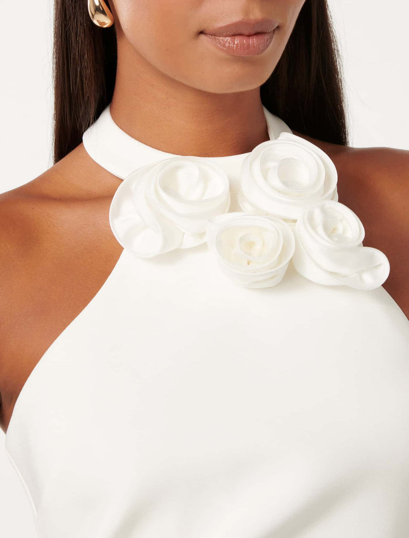 Anika Flower Halter Mini Dress Forever New