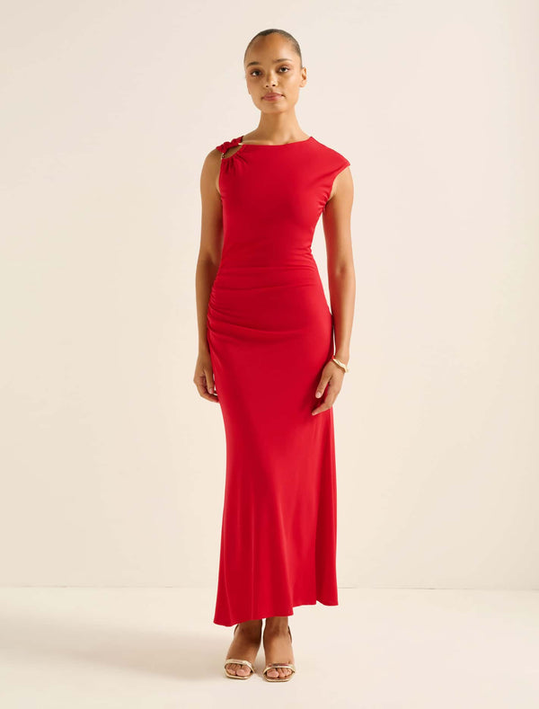 Alyssa Jersey Midi Dress Red Forever New