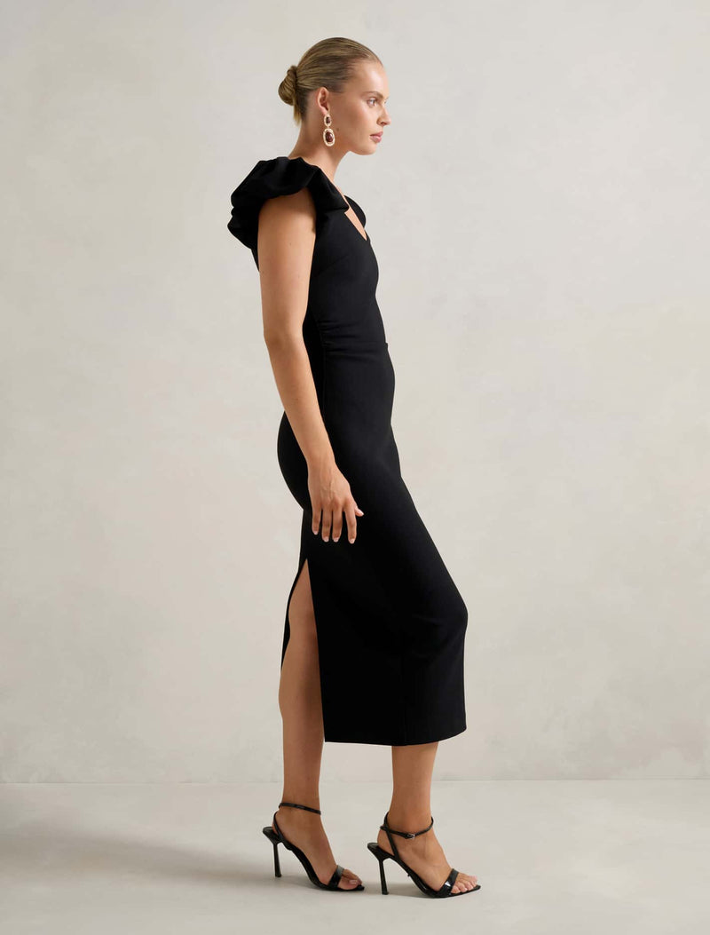 Makenna Bubble Sleeve Midi Dress Forever New