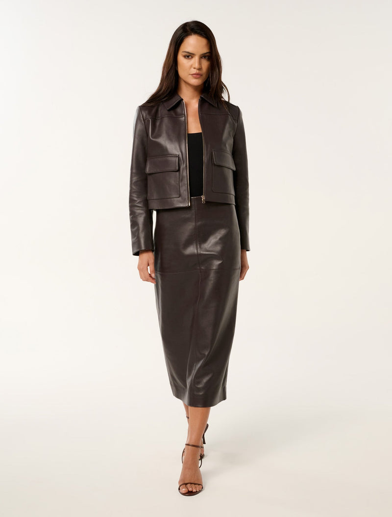 Codie Leather Skirt Forever New
