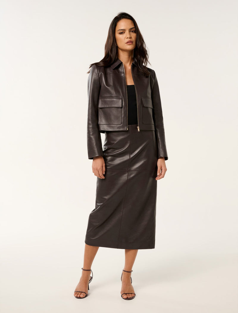 Codie Leather Jacket Forever New