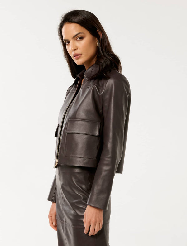Codie Leather Jacket Forever New