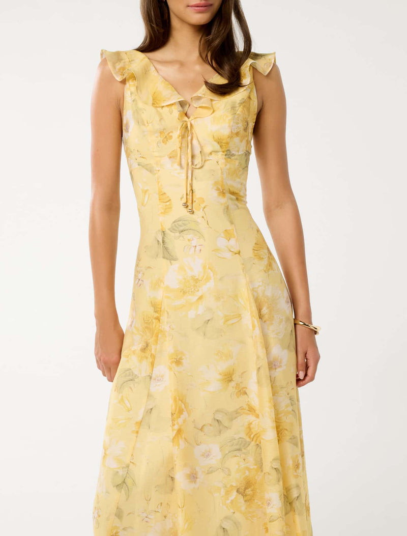 forever new gold dress Lula Halter Maxi Dress Soft Yellow main image 0