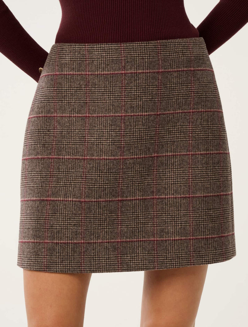 Jade Check Mini Skirt Forever New
