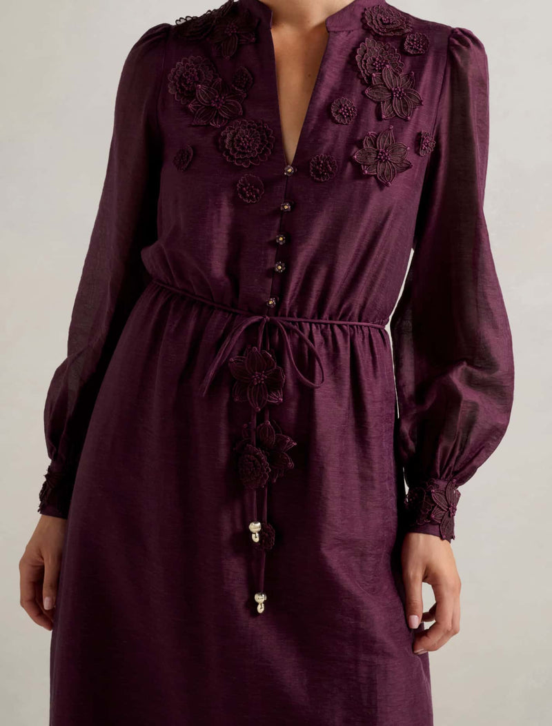 Yasmin Floral Applique Midi Dress Forever New