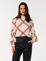 Margot Printed Blouse Nya Check Forever New