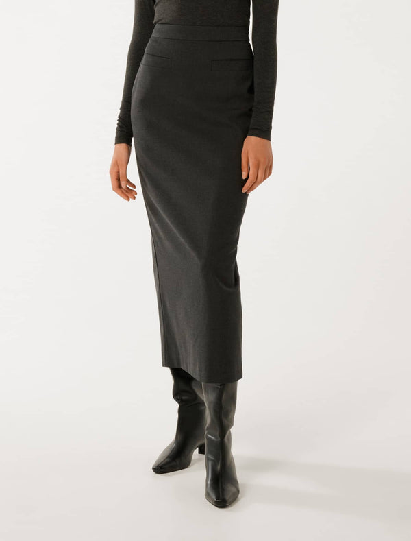 Aspen Tailored Midaxi Skirt Midnight Grey Set Forever New