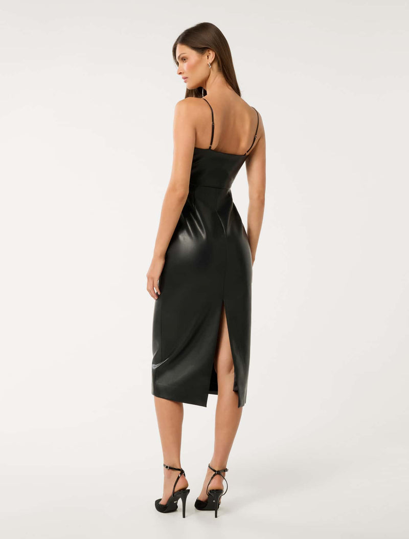 Lani PU Midi Dress Forever New