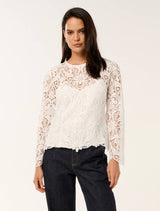 Layla Lace Top Porcelain Forever New