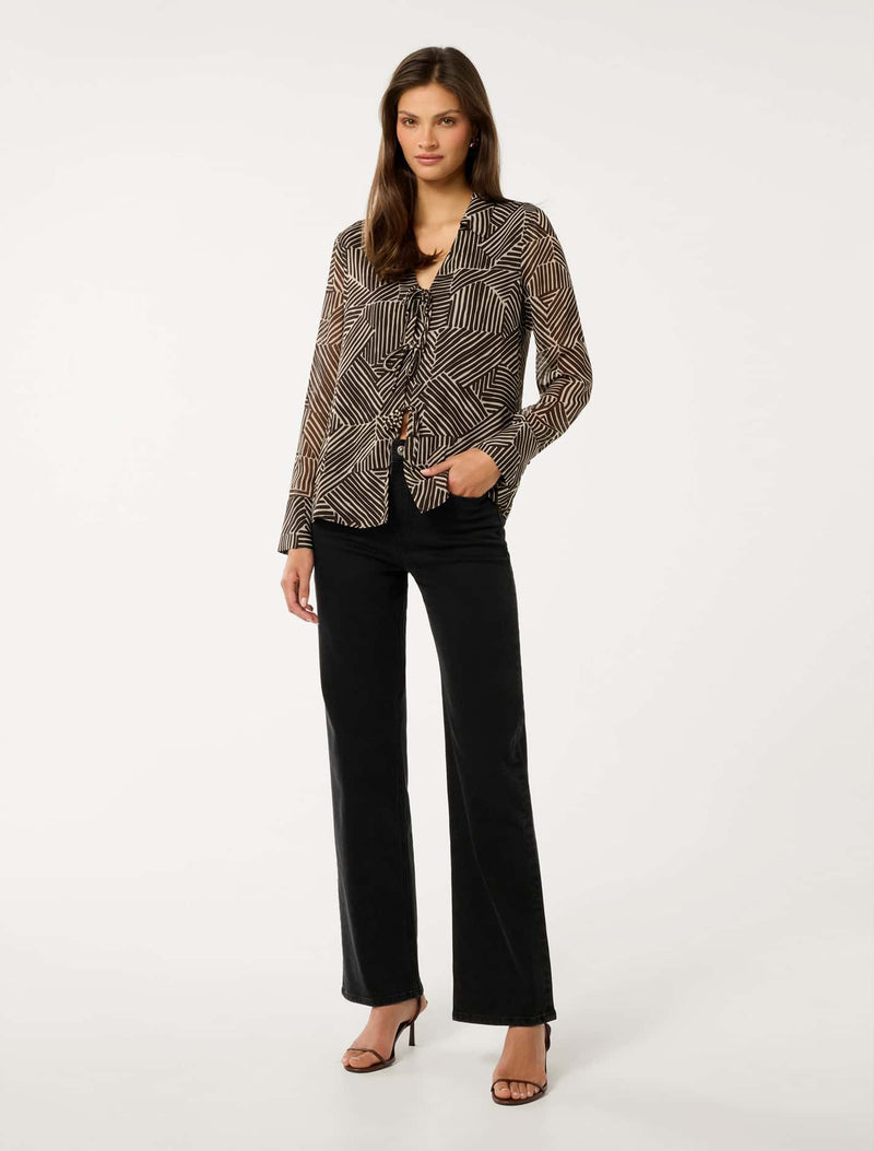 Hope Tie Front Shirt Forever New