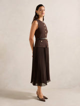 Daphne Waistcoat Knit Midi Dress Forever New